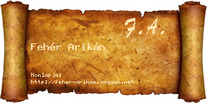 Fehér Arikán névjegykártya
